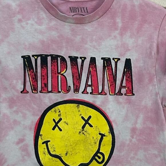 Nirvana Pink Tie Dye Tee size S - Picture 7 of 8